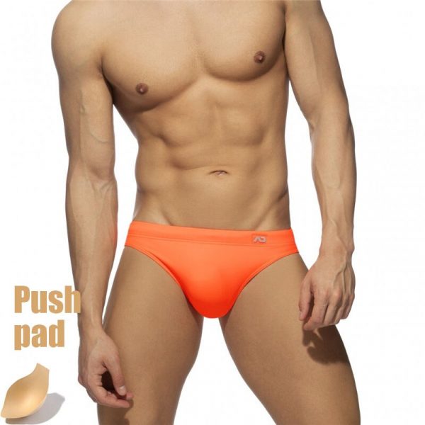 Men's Neon Green Enhancing Swim Briefs with Push Pad Support - Image 4