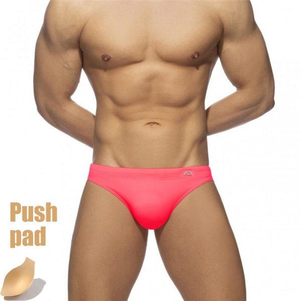 Men's Neon Green Enhancing Swim Briefs with Push Pad Support - Image 5